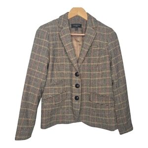 Talbots Plaid Blazer in Beige, Black and Red
